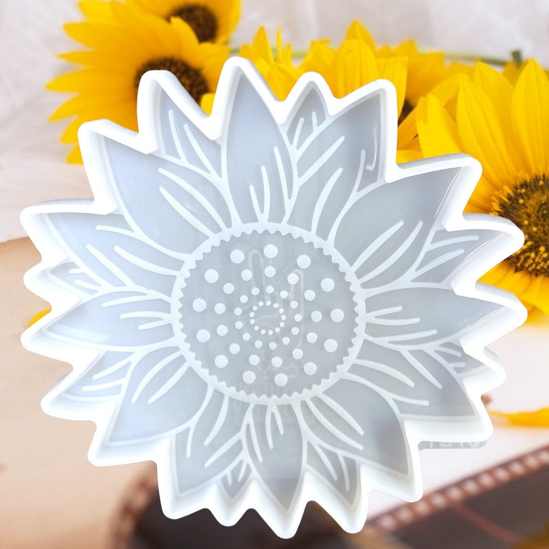 RR Exclusive Sunflower Coaster Silicone Mold for Epoxy Resin Art