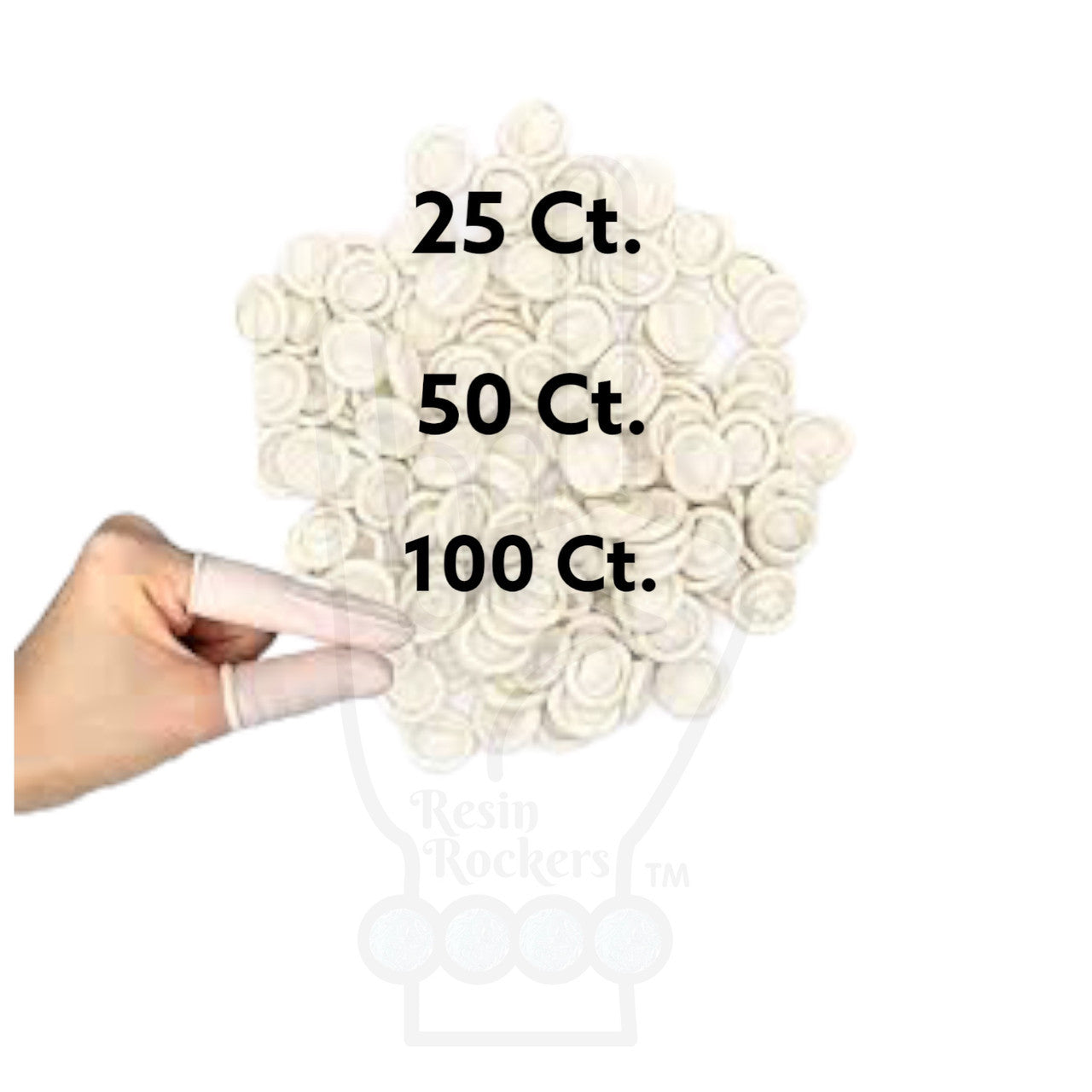 Static-free White Latex Conductive Finger Cots for Epoxy or UV Resin - Great for Pens