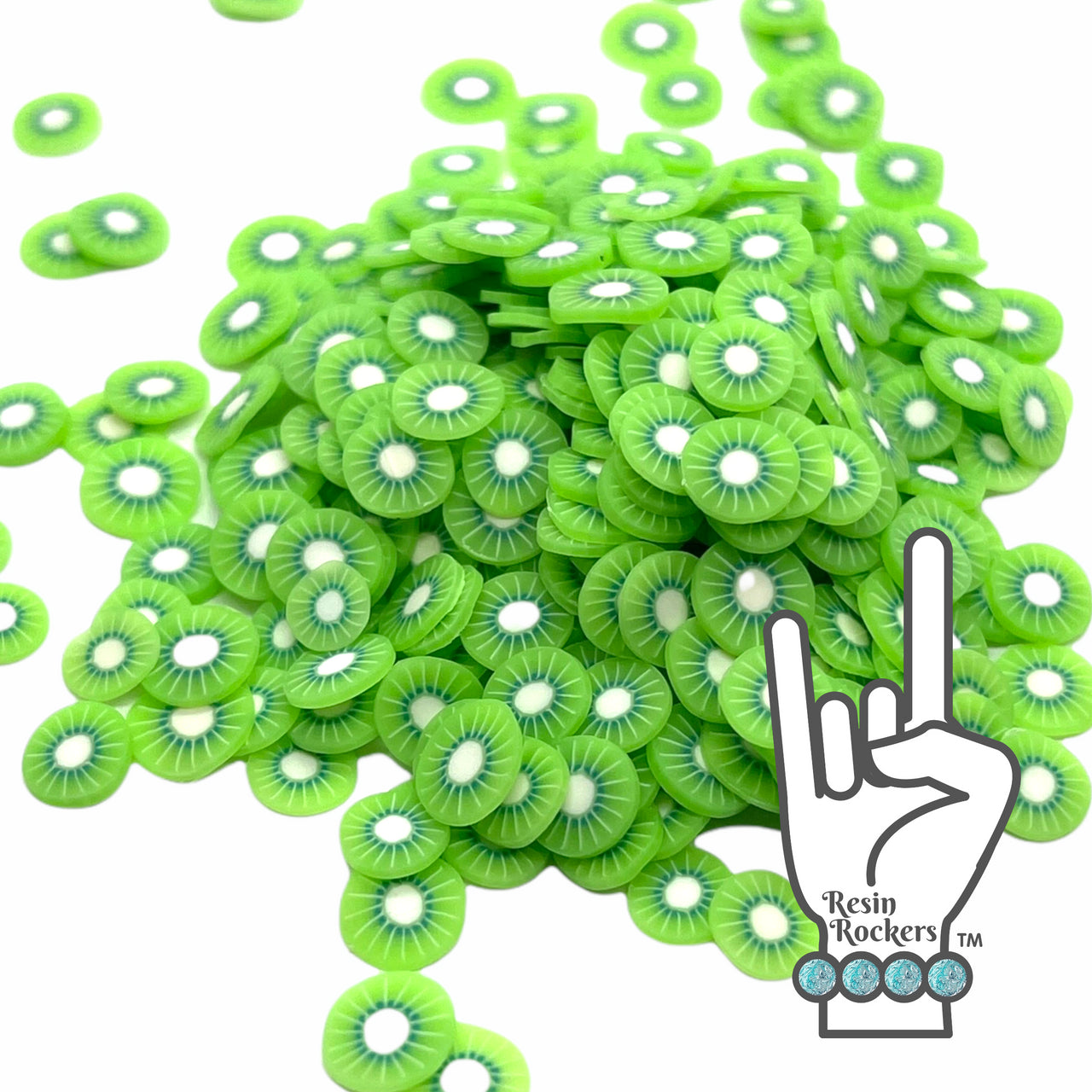 Kiwi Slice Polymer Clay Pieces for Epoxy and UV Resin Art