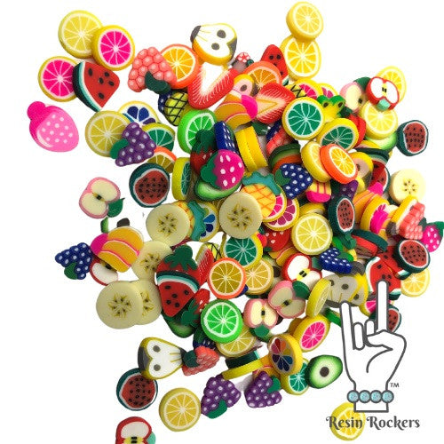 10MM Fruit Salad Polymer Clay Pieces for Epoxy and UV Resin Art