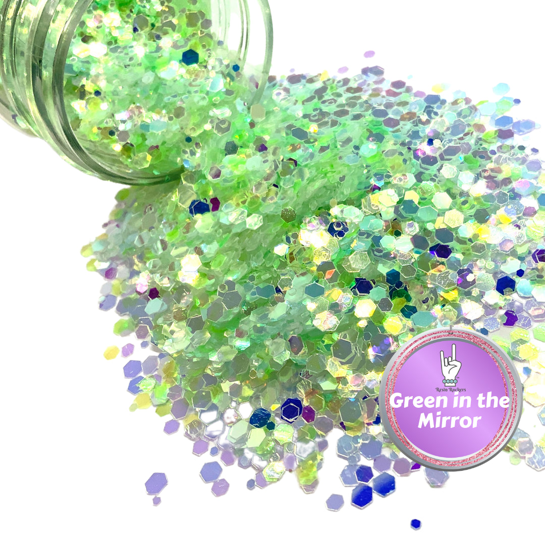Green in the Mirror Premium Pixie for Poxy Chunky Glitter Mix