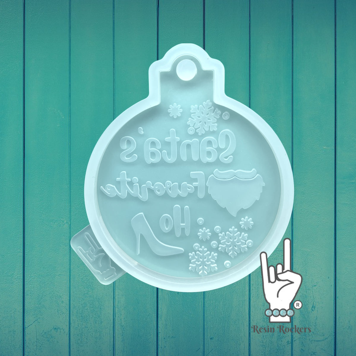 UV Safe Santas&#39;a Favorite Ho Resin Rockers Exclusive Ornament Mold for UV and Epoxy Resin Art