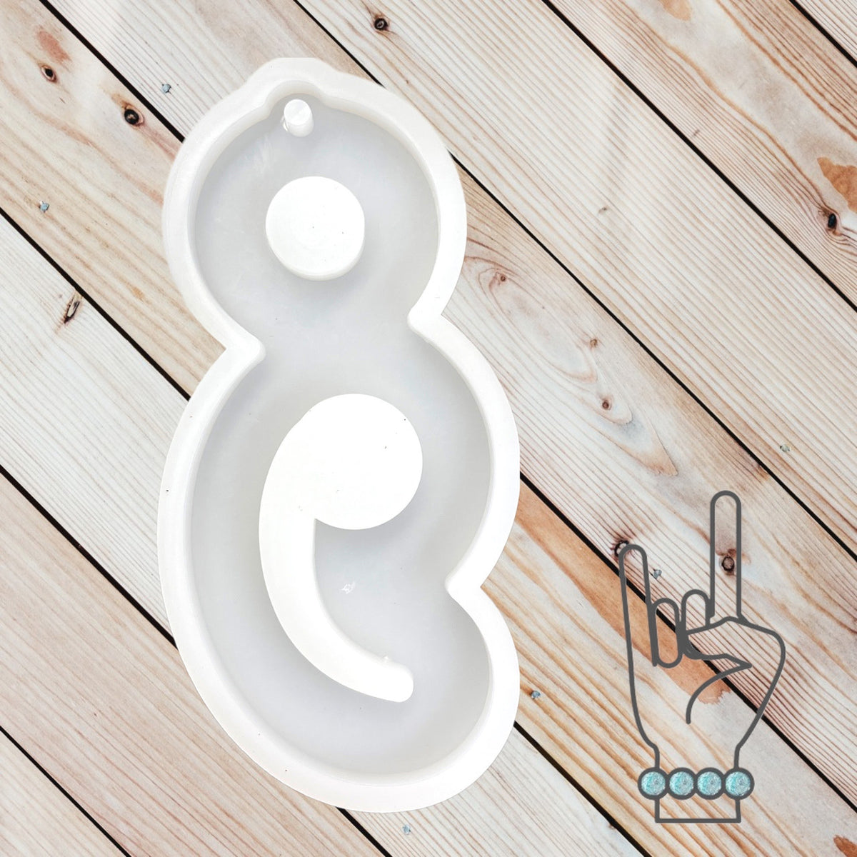 Suicide Awareness Semi-colon Keychain Mold - Resin Rockers