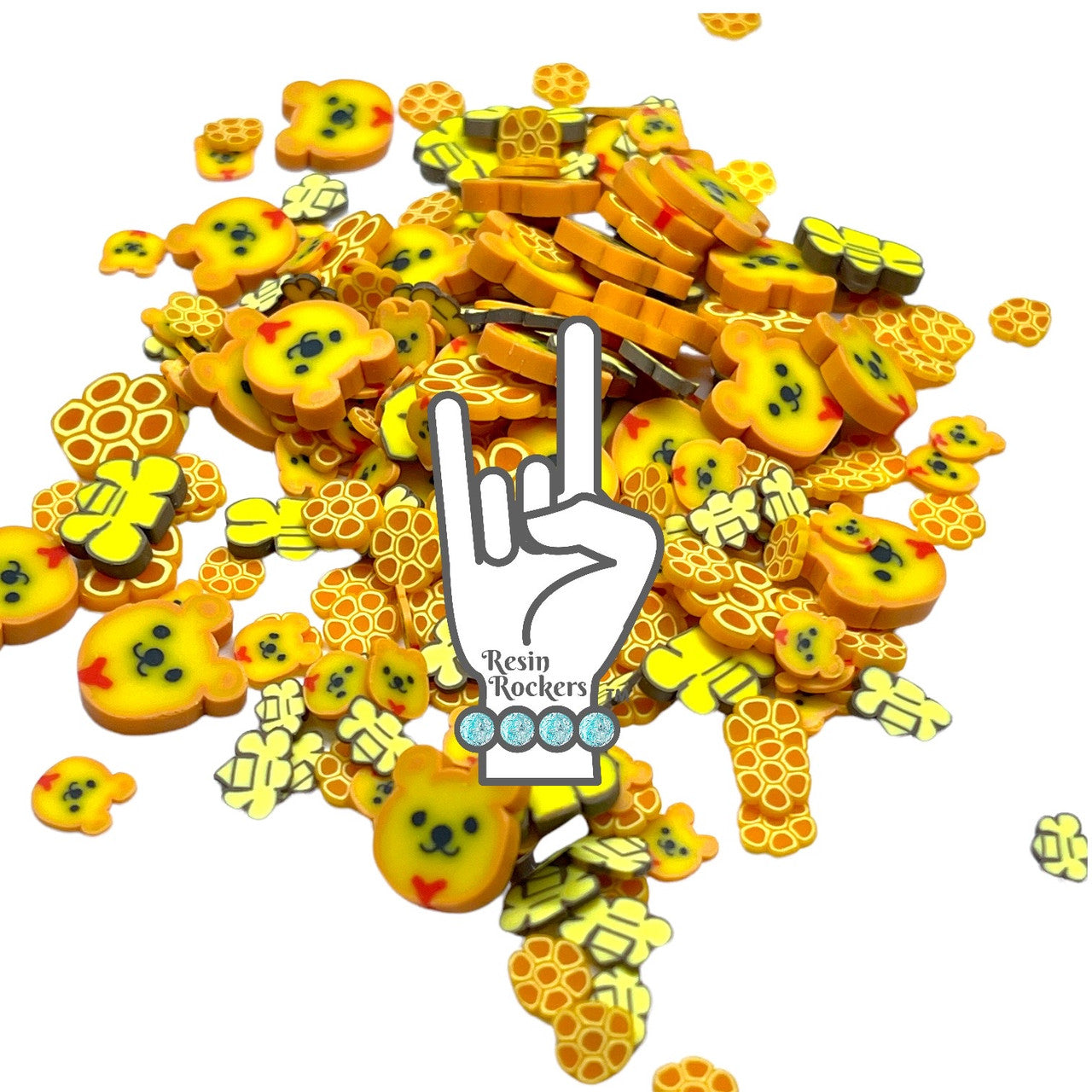 Honey Bear Bee Polymer Clay Pieces for Epoxy and UV Resin Art