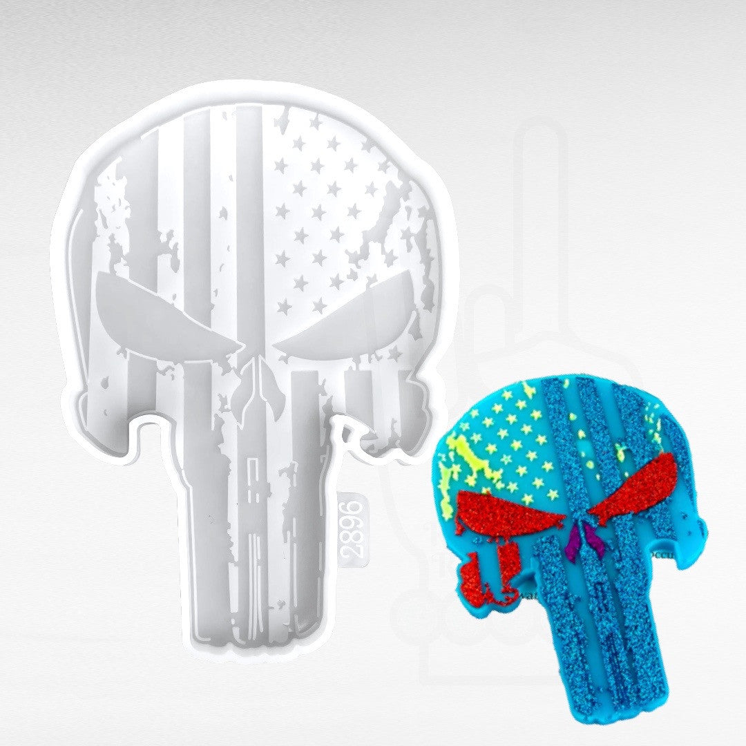 Skull Super Hero Punisher Inspired Coaster Silicone Mold for Epoxy Resin Art
