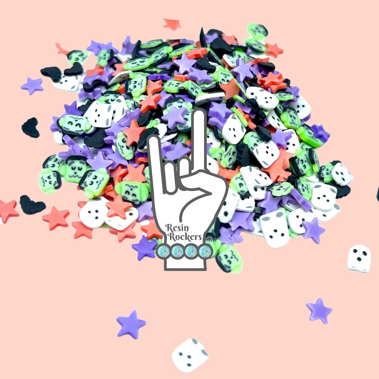 Frankenstein Ghost Halloween Mix Polymer Clay Piece Mix for Epoxy and UV Resin Art