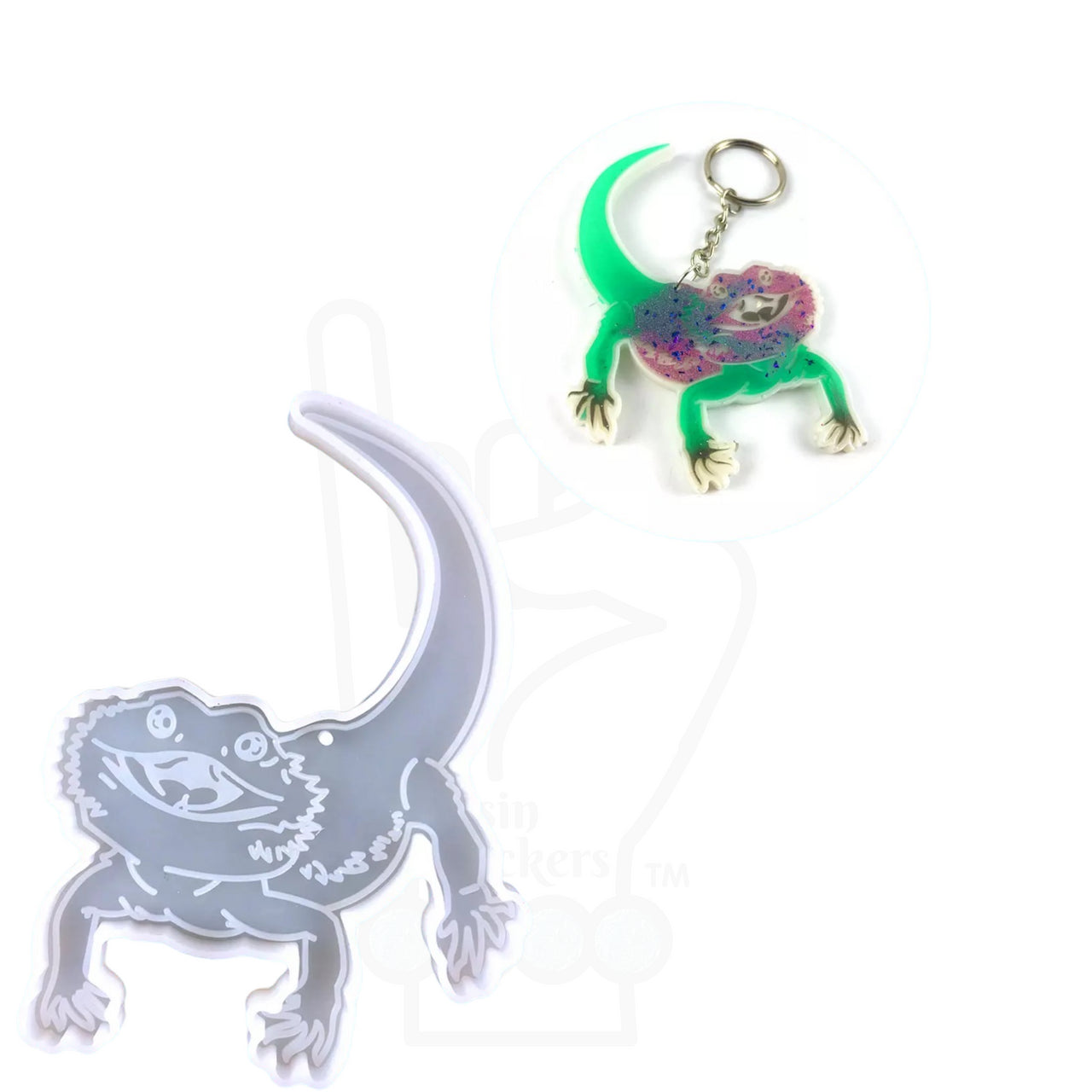 Bearded Dragon Lizard Keychain Mold for Epoxy Resin Art