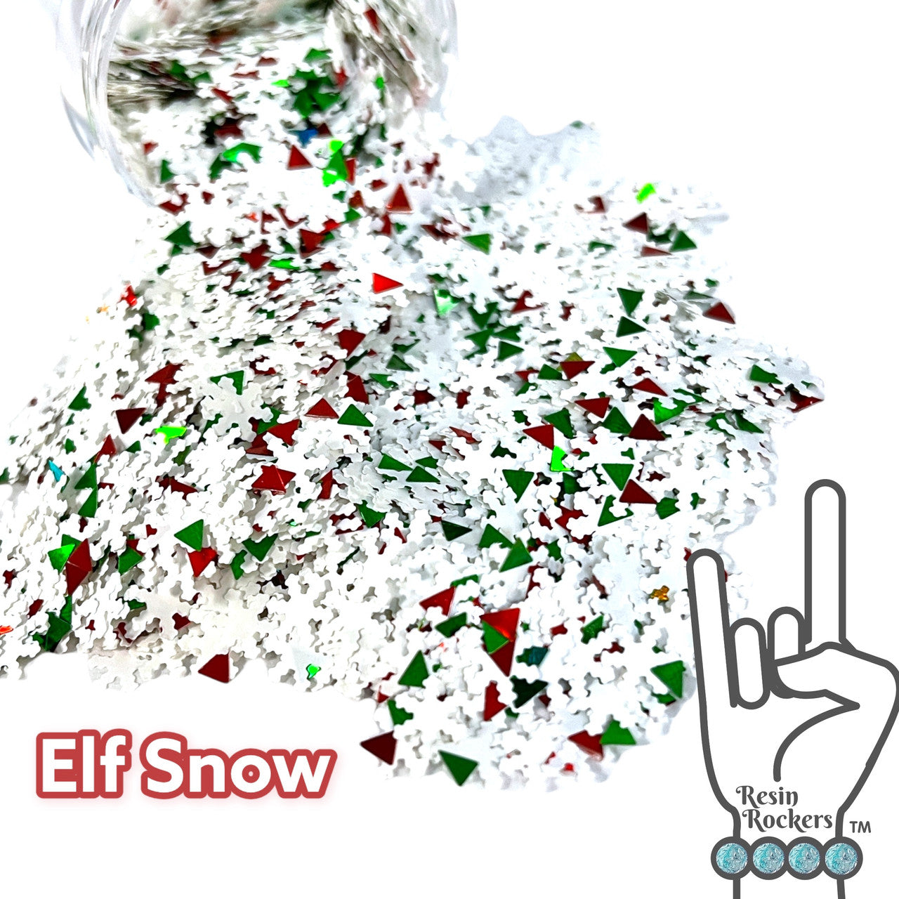 Elf Snow Pearlescent and Holographic Glitter Shape Mix
