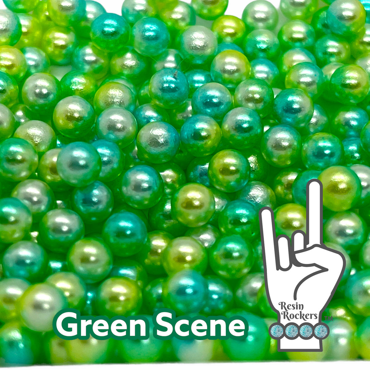 Green Scene Pearl Inclusions with No Hole for UV and Epoxy Resin Art 5mm