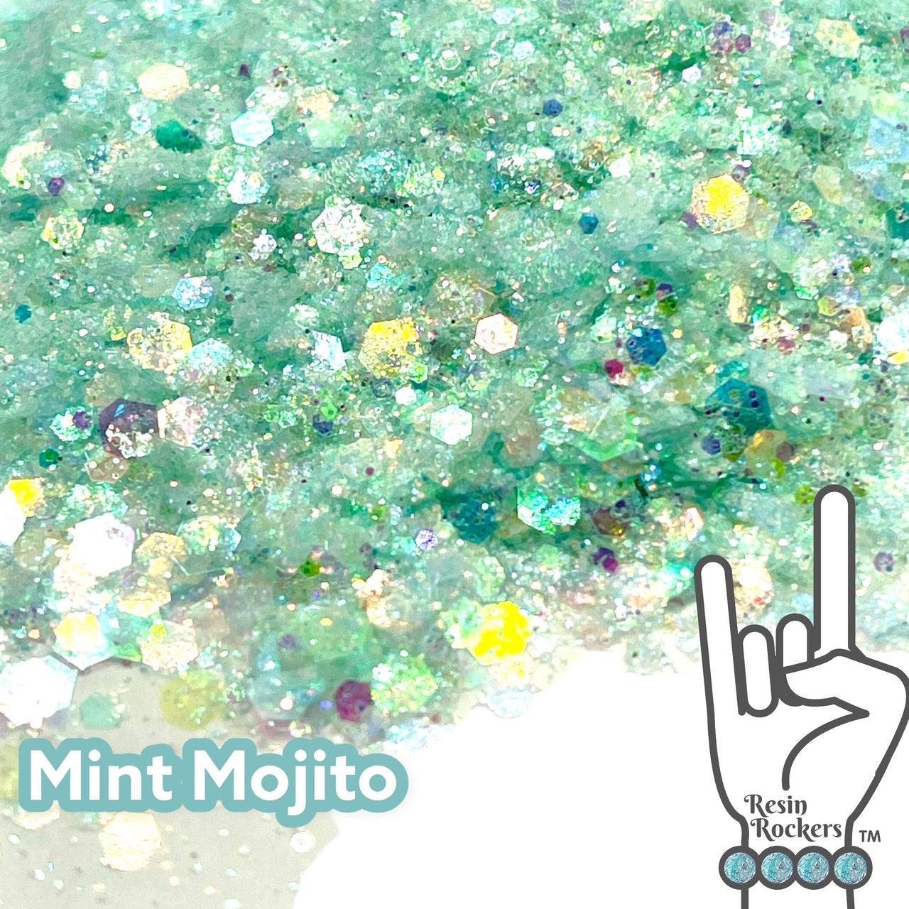 Mint Mojito Green Iridescent Pixie for Poxy Chunky Glitter Mix