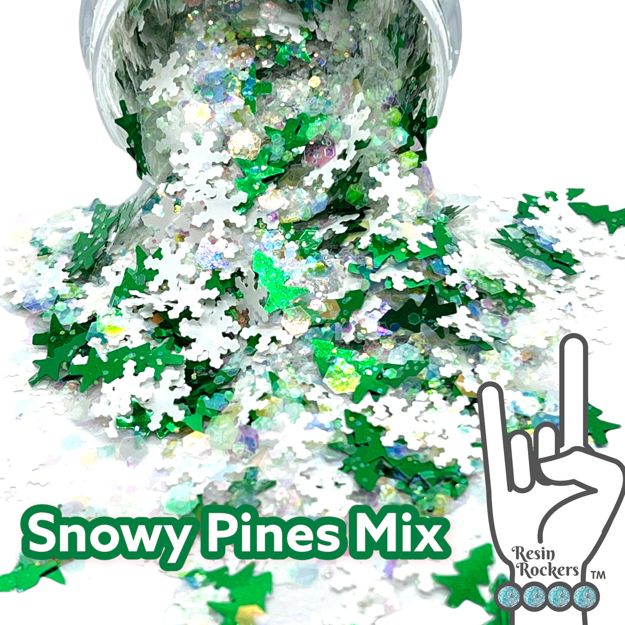 Snowy Pines Pearlescent and Holographic Glitter Shape Mix