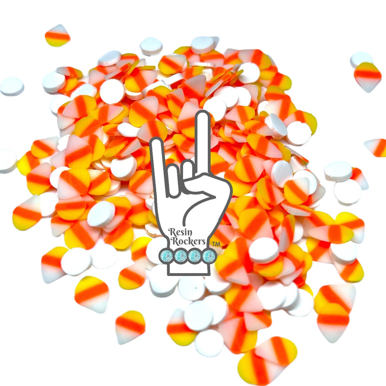 Candy Corn with Sprinkles Mix Polymer Clay Pieces for Epoxy and UV Resin Art