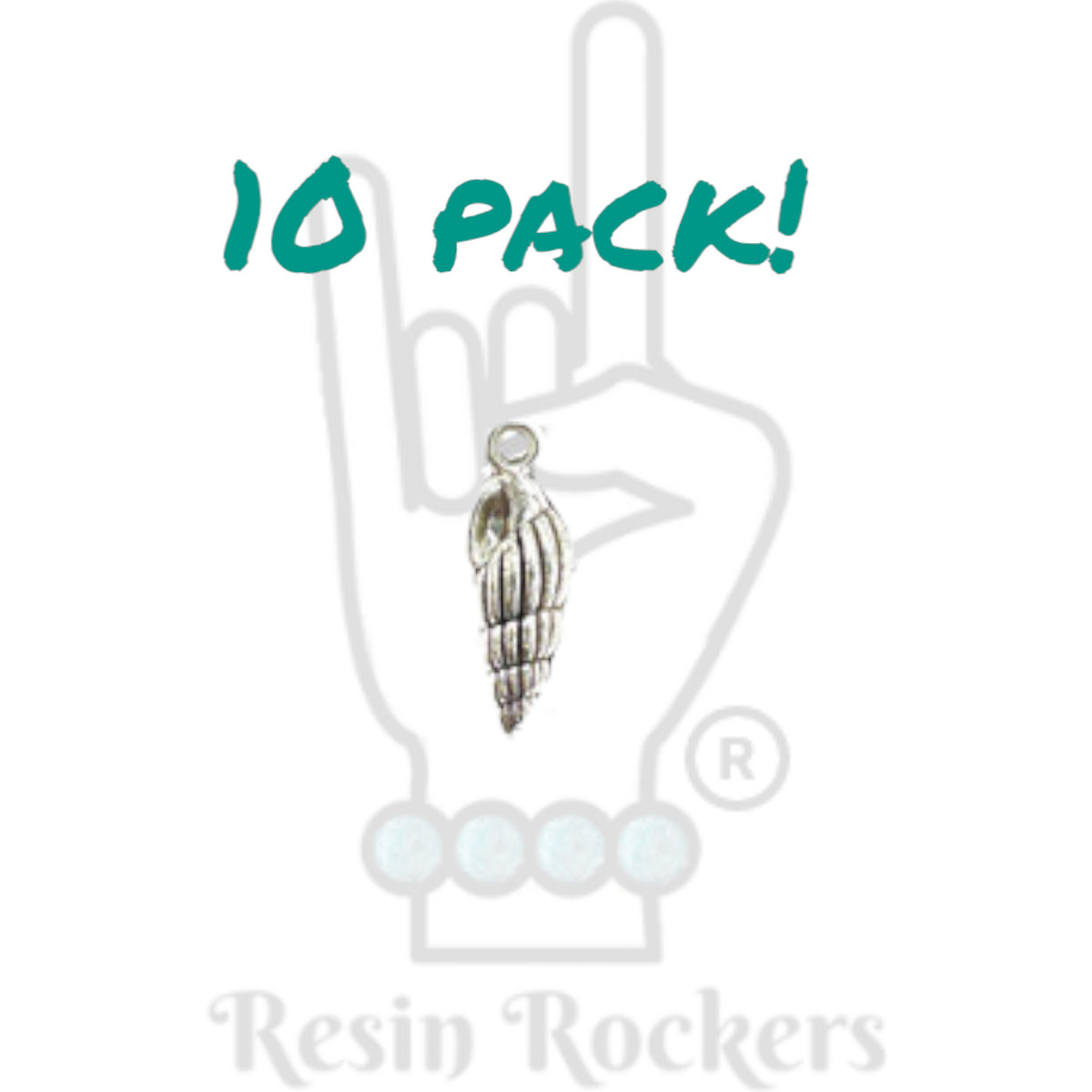 Silver Plated Stainless Steel Mini Conch Sea Shell Charm - 10 Pack