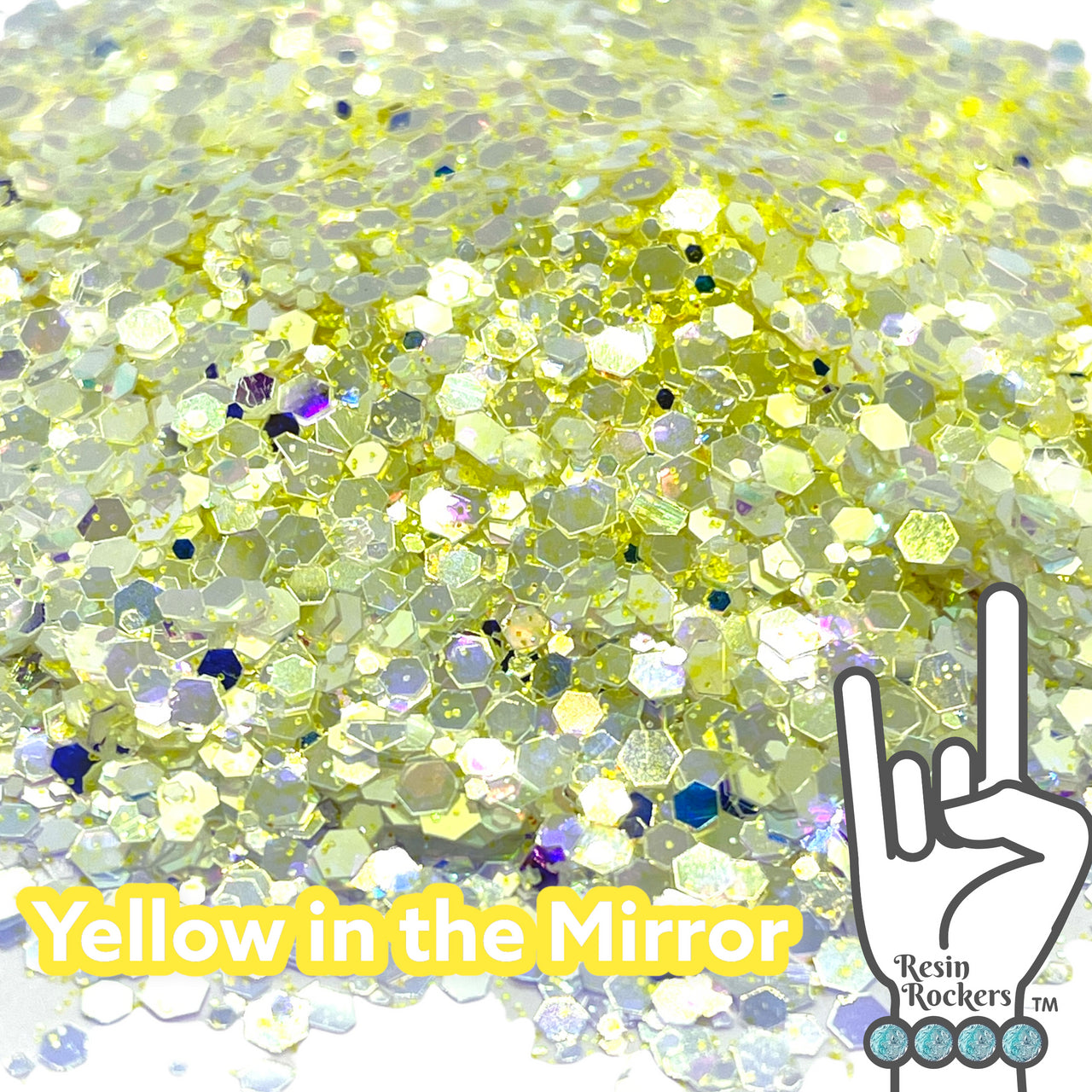 Yellow in the Mirror Premium Pixie for Poxy Chunky Glitter Mix