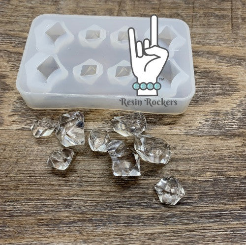 Small Ice Cube Transparent Silicone Mold for Epoxy or UV Resin Art (makes large and small)